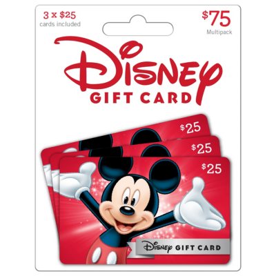 Disney 75 Gift Cards 3 X 25 Sam S Club