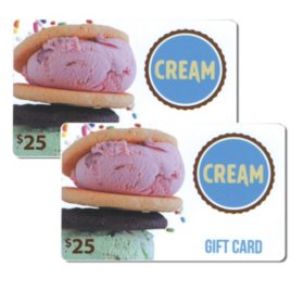 Cream $50 Value Gift Cards - 2/$25