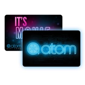 Atom Tickets $50 Gift Card Multi-Pack, 2 x $25