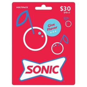 SONIC $30 Value Gift Cards - 3 x $10