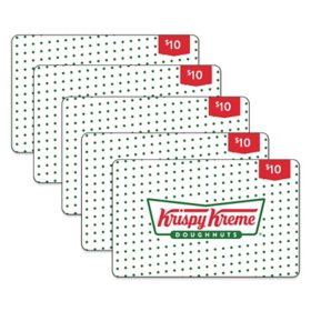 Krispy Kreme $50 Gift Card Multi-Pack, 5 x $10