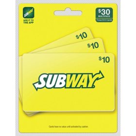 Subway Gift Card Multi-Pack, Various Amounts