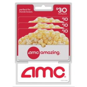 AMC Theatres $30 Gift Card Multi-Pack, 3 x $10