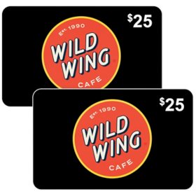 Wild Wing Café $50 Gift Card Multi-Pack, 2 x $25