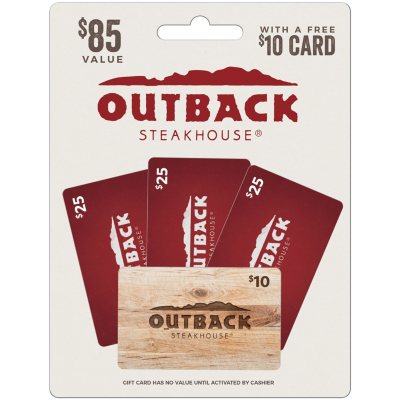 $0 OUTBACK STEAKHOUSE You Had Me At G'Day 2012 Gift Card