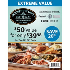 A. Marshall Family Foods $50 Value Gift Cards - 2 x $25