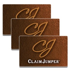 Claim Jumper (Landry's) $90 Value Gift Cards - 3 x $25 Plus Bonus $15 Card
