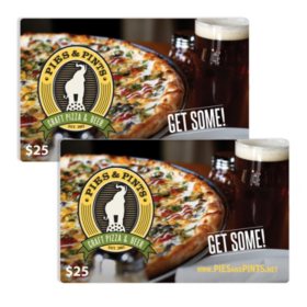 Pies & Pints $50 Gift Card Multi-Pack, 2 x $25