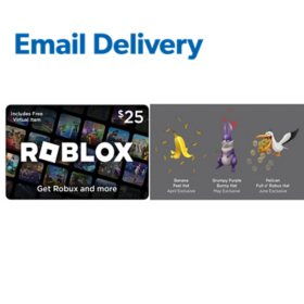 Roblox Email Delivery Gift Card + Exclusive Virtual Item, Various Amounts