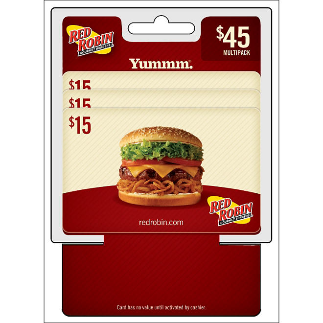 Red Robin $45 Multi-Pack - 3/$15 Gift Cards