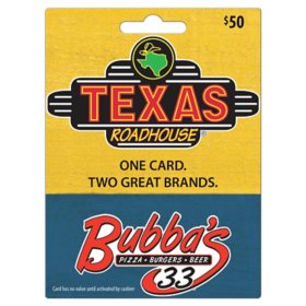 Texas Roadhouse + Bubba's $50 Gift Card