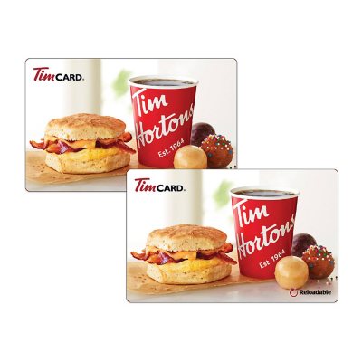 2020 TIM HORTONS COFFEE GIFT CARD BREAKFAST SANDWICH & TIMBITS NO VALUE US  NEW