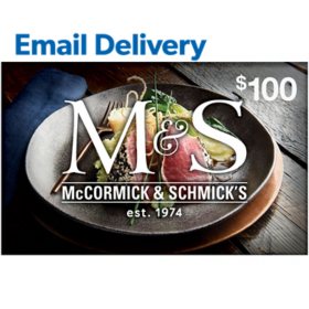 McCormick and Schmick's $100 Email Delivery Gift Card