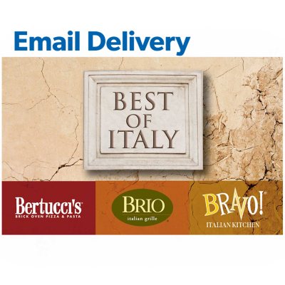 Best of Italy $50 Email Delivery Gift Card (Buca di Beppo, Bravo,  Bertucci's, Brio) - Sam's Club