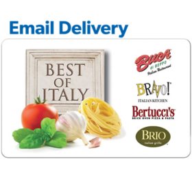 Best of Italy, Buca di Beppo, Bravo, Bertucci’s, Brio $50 Email Delivery Gift Card  