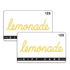 Lemonade $50 Gift Card Multi-Pack, 2 x $25