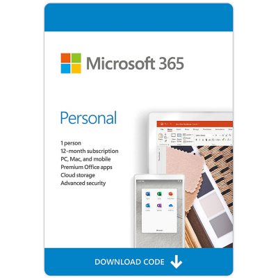 Microsoft 365 Personal | 12-Month Subscription, 1 person | Word, Excel,  PowerPoint | 1TB OneDrive cloud storage | PC/Mac Instant Download |  Activation