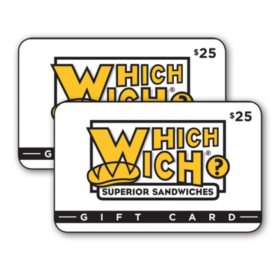 Which Wich Superior Sandwiches $50 Value Gift Cards - 2 x $25