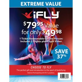 iFLY Indoor Skydiving 1 Voucher 2 Flights 