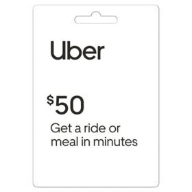 Uber + Uber Eats $50 Gift Card