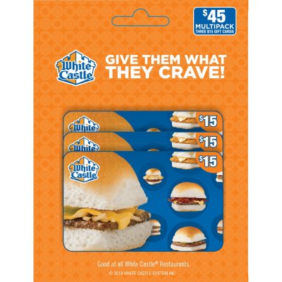 White Castle $45 Value Gift Cards - 3 x $15