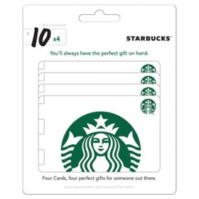 Starbucks $40 Gift Card Multi-Pack, 4 x $10