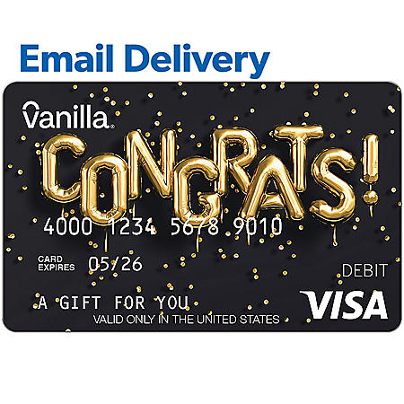 Vanilla eGift Visa® Virtual Account - Congrats Various Amount (Email Delivery)