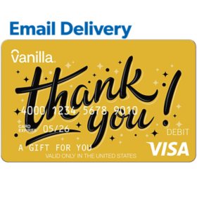 Vanilla Visa Thank-you Email Delivery Gift Card, Various Amounts