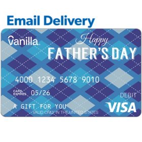 Vanilla Visa Father's Day Email Delivery Gift Card, Various Amounts