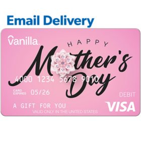 Vanilla Visa Mother's Day Email Delivery Gift Card, Various Amounts