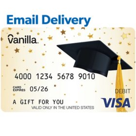 Vanilla Visa® Graduation Email Delivery Gift Card, Various Amounts