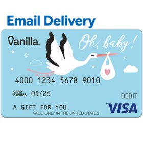 Vanilla  Visa Baby Email Delivery Gift Card, Various Amounts