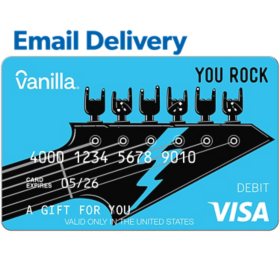 Vanilla Visa You Rock Email Delivery Gift Card, Various Amounts