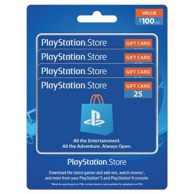 SONY PS MP $100 4 X $25 GIFT CARDS - Sam's Club