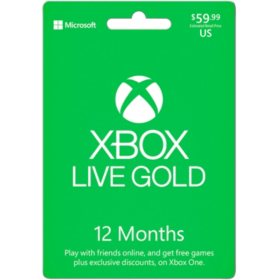 Xbox Live 12 Month - $59.99