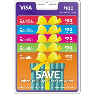 Vanilla Visa Gift Card 100 Value Gift Cards 5 X 20 Sam S Club
