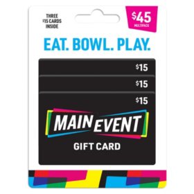 Main Event $45 Gift Card Multi-Pack, 3 x $15