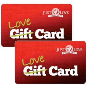 Just Love Coffee $50 Gift Card Multi-Pack, 2 x $25