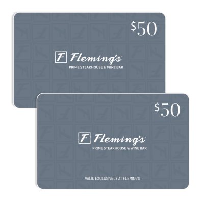 Fleming S Prime Steakhouse 100 Value Gift Cards 2 X 50 Sam S Club