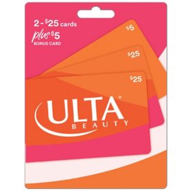 Ulta Beauty $55 Gift Card Multi-Pack, 2 x $25 + $5 Bonus