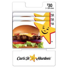 Carl's Jr. / Hardee's $30 Gift Card Multi-Pack, 3 x $10
