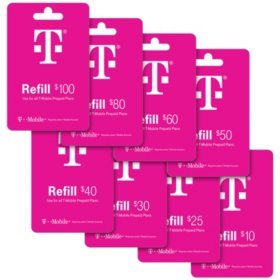 T Mobile Refill Egift Card Various Amounts Email Delivery