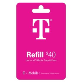 T-Mobile Refill Email Delivery Phone Card, Various Amounts