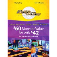 Monster Mini Golf $60 Value Gift Certificate