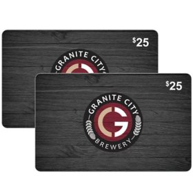 Granite City Brewery $50 Gift Card Multi-Pack, 2 x $25
