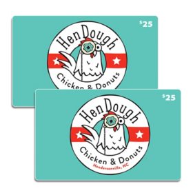 Hendouh Chicken & Dount $50 Gift Card Multi-Pack, 2 x $25