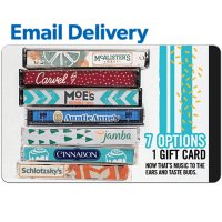 Mix It Up (Auntie Anne’s, Carvel, Cinnabon, Jamba, McAlister’s, Moe’s Southwest Grill, Schlotzsky’s) $25 eGift Card (Email delivery)
