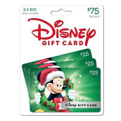 Disney $75 Value Gift Cards - 3 x $25 - Sam's Club