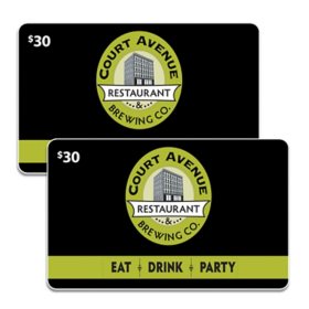 Court Ave Rest & Brew $60 Gift Card Multi-Pack, 2 x $30