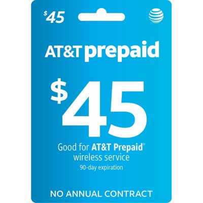 AT & T Refill Email Delivery Gift Card, $45